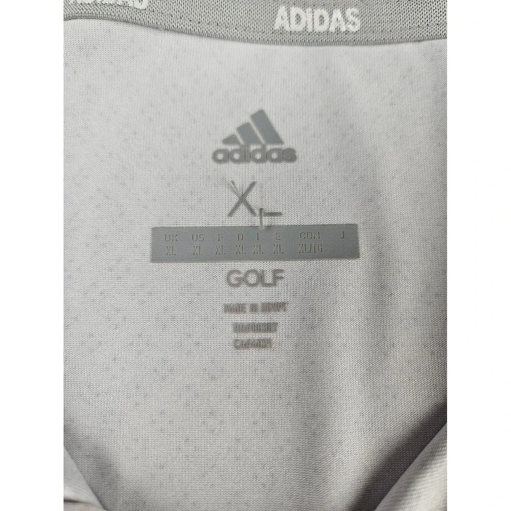 Adidas Mens XL Gray Short Sleeve All Over Geometric‎ Print Stretch Golf Polo